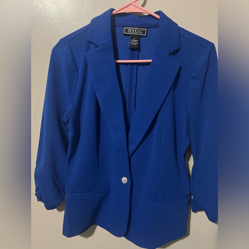 NYCC Women Blue long sleeve Blazer Small size